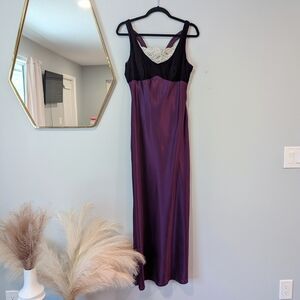 Vintage Zum Zum Purple and Black Women's Evening Dress